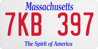 MA license plate 7KB397