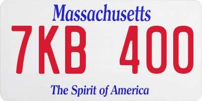 MA license plate 7KB400