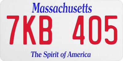 MA license plate 7KB405
