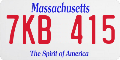 MA license plate 7KB415