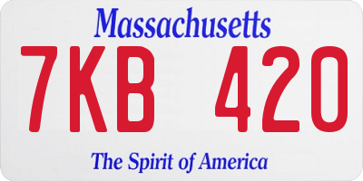 MA license plate 7KB420