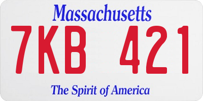 MA license plate 7KB421