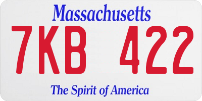 MA license plate 7KB422