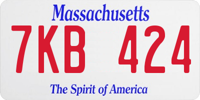 MA license plate 7KB424