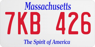 MA license plate 7KB426