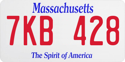MA license plate 7KB428