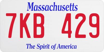 MA license plate 7KB429