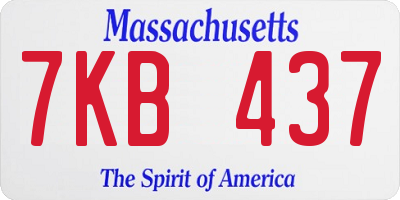 MA license plate 7KB437