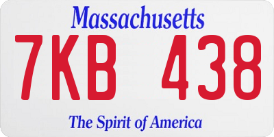 MA license plate 7KB438