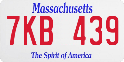 MA license plate 7KB439