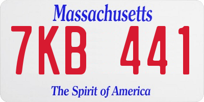 MA license plate 7KB441