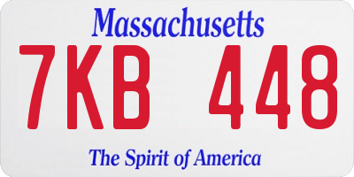 MA license plate 7KB448