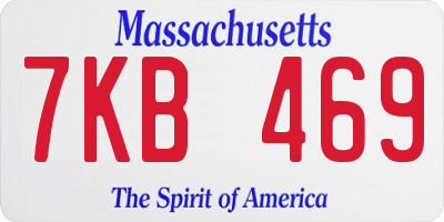 MA license plate 7KB469