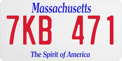 MA license plate 7KB471