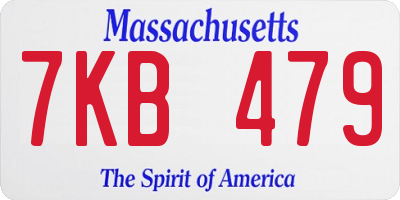 MA license plate 7KB479