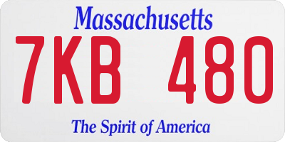 MA license plate 7KB480
