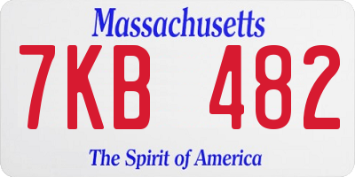 MA license plate 7KB482