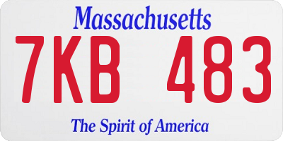 MA license plate 7KB483
