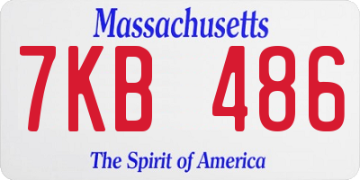 MA license plate 7KB486
