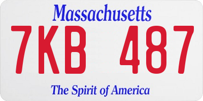 MA license plate 7KB487