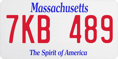 MA license plate 7KB489