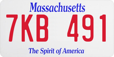 MA license plate 7KB491