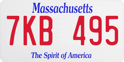 MA license plate 7KB495