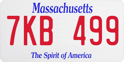 MA license plate 7KB499