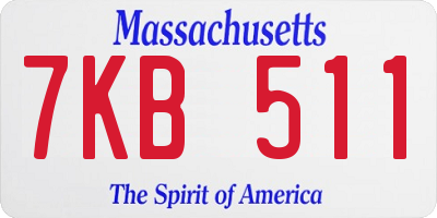 MA license plate 7KB511