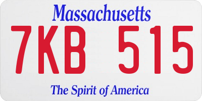 MA license plate 7KB515
