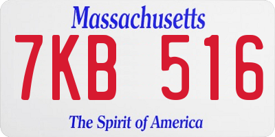 MA license plate 7KB516
