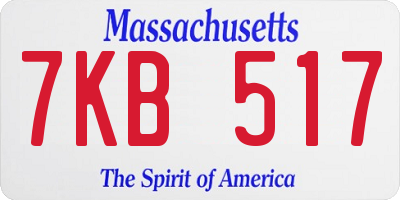 MA license plate 7KB517