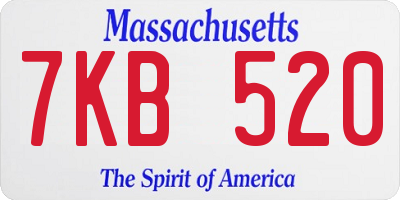 MA license plate 7KB520