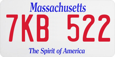 MA license plate 7KB522