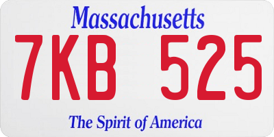 MA license plate 7KB525
