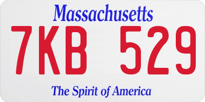 MA license plate 7KB529