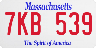MA license plate 7KB539