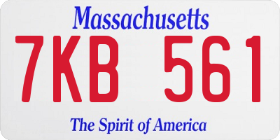 MA license plate 7KB561