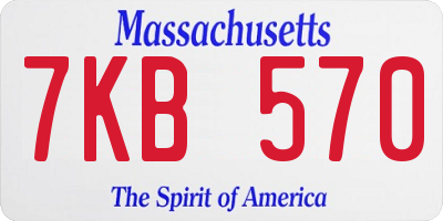 MA license plate 7KB570