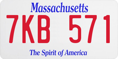 MA license plate 7KB571