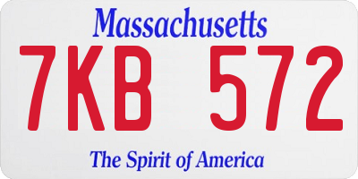 MA license plate 7KB572