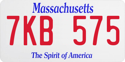 MA license plate 7KB575