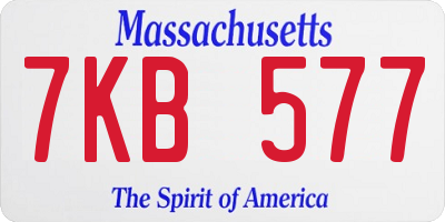MA license plate 7KB577