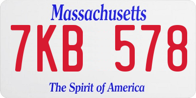 MA license plate 7KB578
