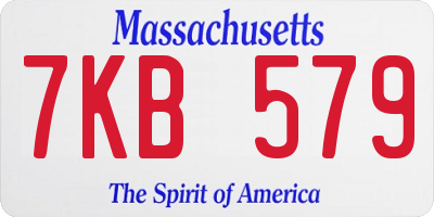 MA license plate 7KB579