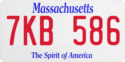 MA license plate 7KB586