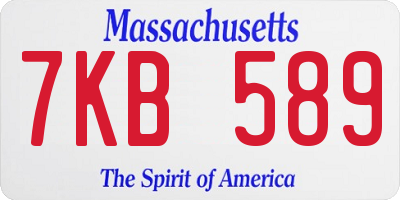 MA license plate 7KB589