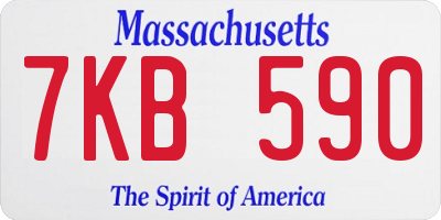 MA license plate 7KB590