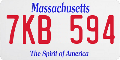 MA license plate 7KB594