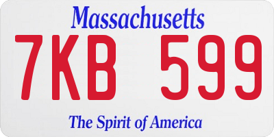 MA license plate 7KB599
